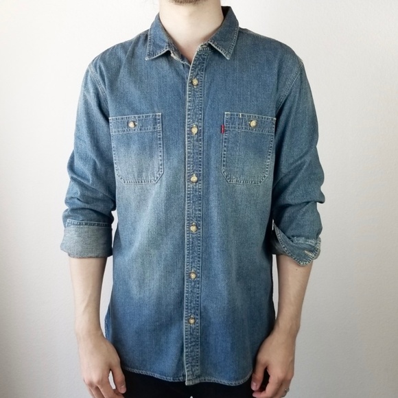 levi's denim button up shirt
